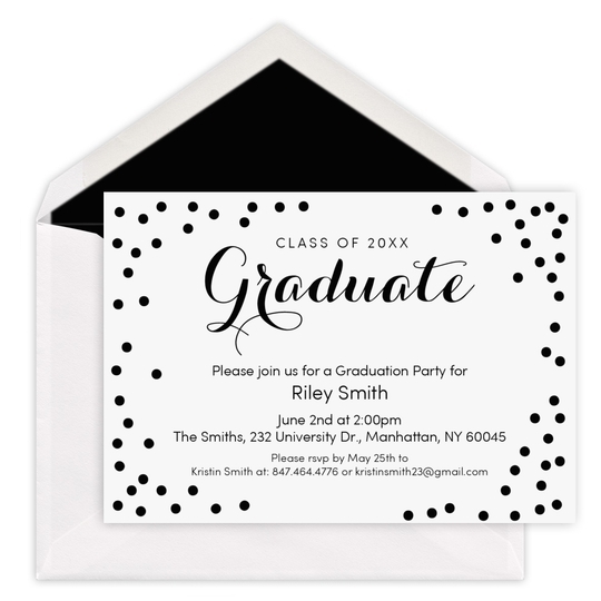 Confetti Graduation Invitations