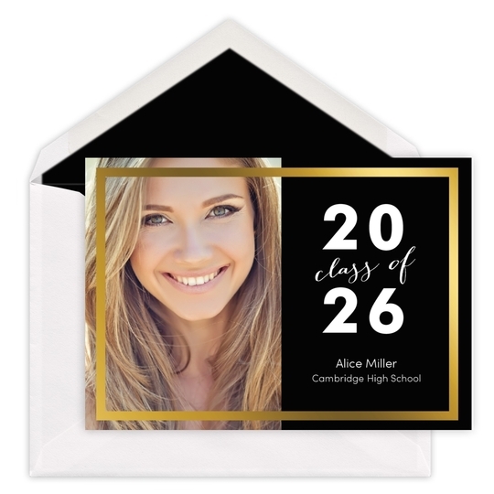 Class of Foil Frame Graduation Photo Announcements