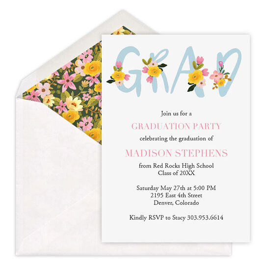 Floral Grad Invitations
