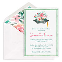 Floral Graduation Cap Invitations