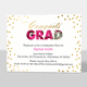 Floral Foil Confetti Graduation Invitations Image 4 of 5