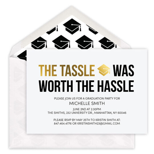 Foil Tassle Hassle Graduation Invitations