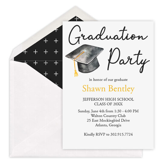 Graduation Hat Invitations