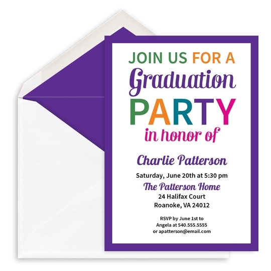 Colorful Graduation Party Invitations