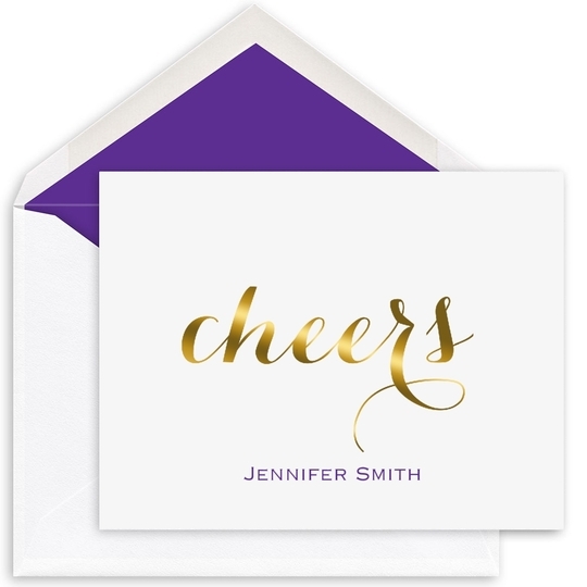 Cheers Foil Stamped Folded Note Cards