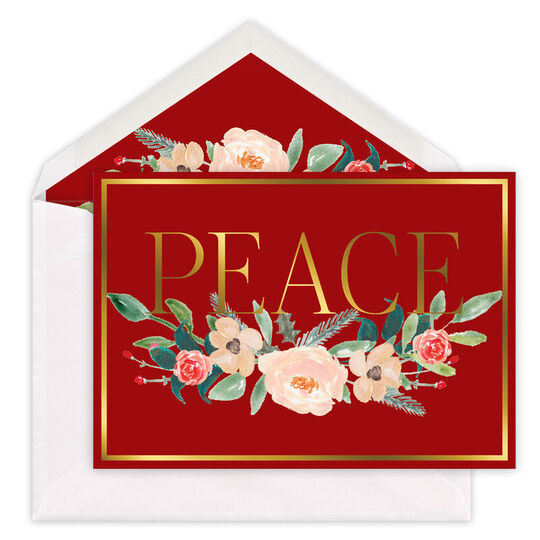Foil Peace Folded Holiday Cards