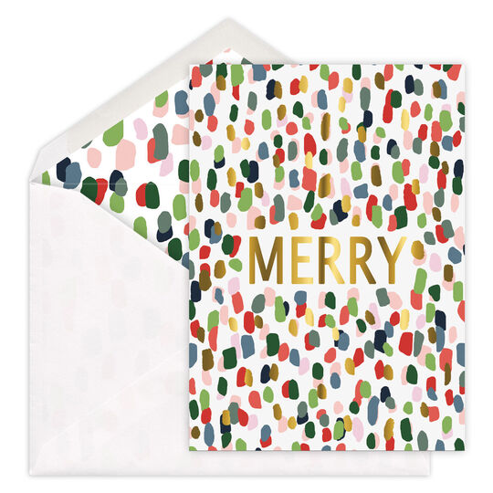 Foil Colorful Specks Folded Holiday Cards
