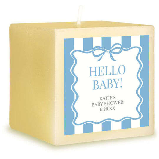 Bow Stripe Border 3 Inch Candle
