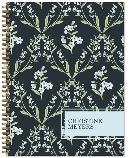 Forget Me Not Floral Spiral Notebook