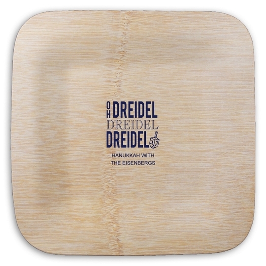Oh Dreidel Square Bamboo Plates