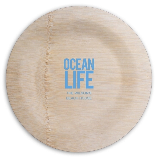 Ocean Life Round Bamboo Plates