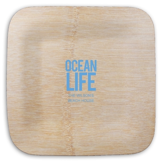 Ocean Life Square Bamboo Plates