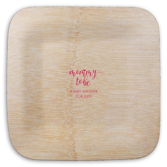 Mommy to Be Square Bamboo Plates