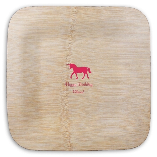 Magical Unicorn Square Bamboo Plates