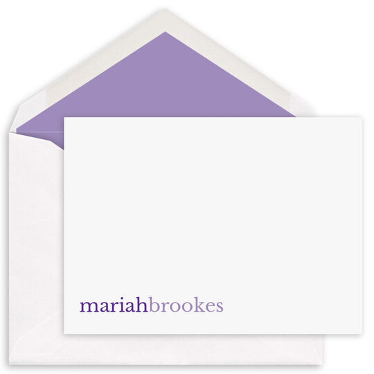 Two Tone Colorful Shade Text Flat Note Cards