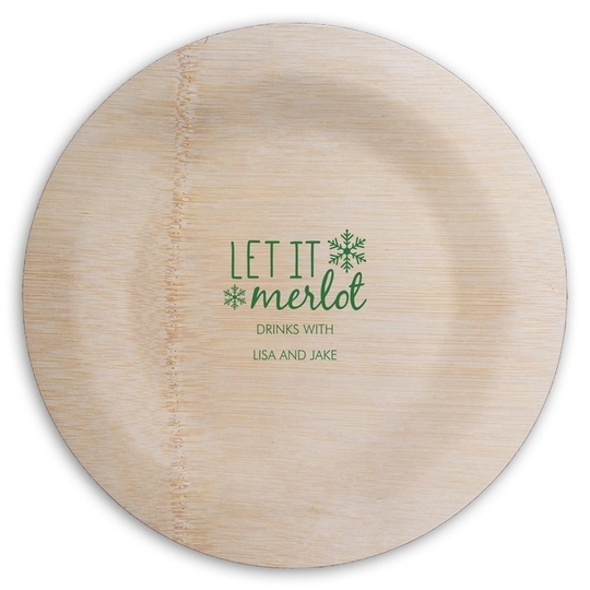 Let It Merlot Round Bamboo Plates