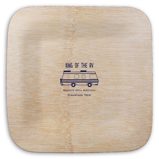 King of the RV Square Bamboo Plates