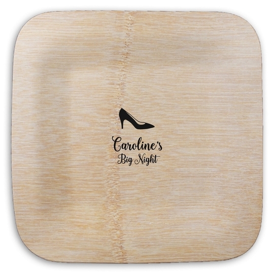 High Heeled Shoe Square Bamboo Plates