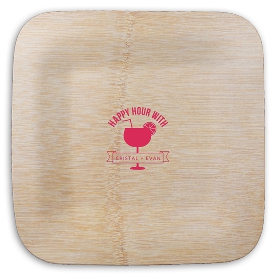 Happy Hour Margarita Square Bamboo Plates
