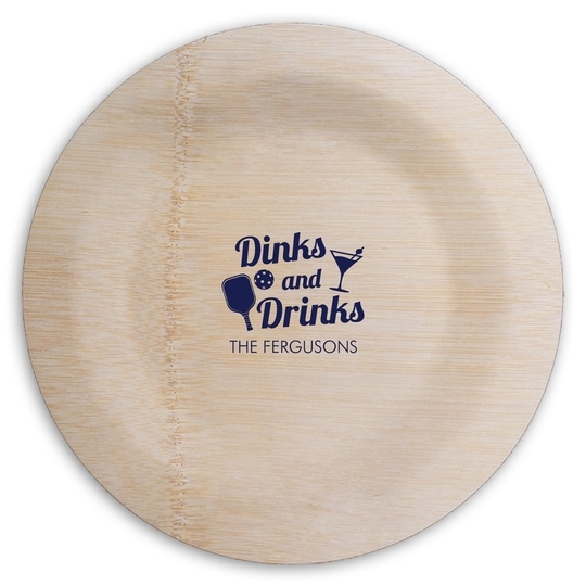 Fun Dinks and Drinks Round Bamboo Plates