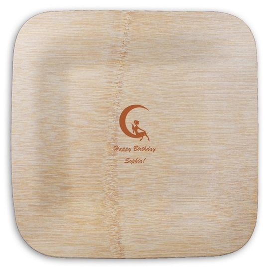 Fairy on the Moon Square Bamboo Plates