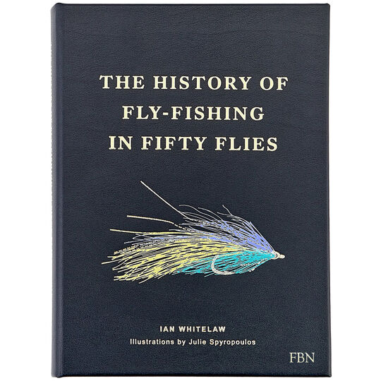 History of Fly Fishing in Fifty Flies Personalized Leather Book