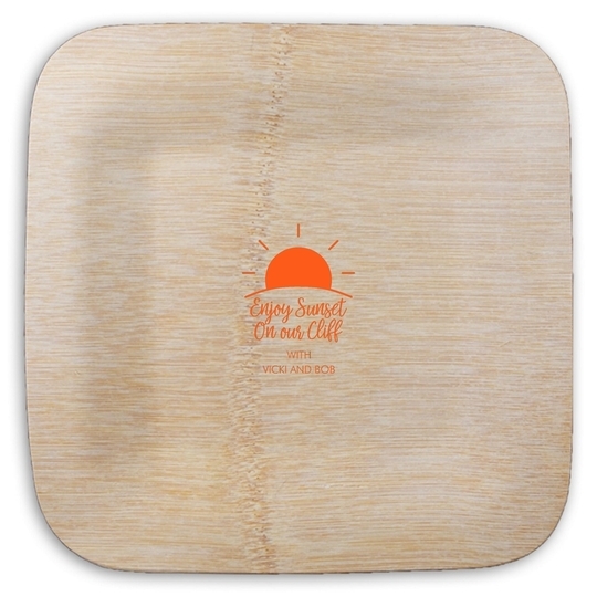 Enjoy Sunset on our Cliff Square Bamboo Plates