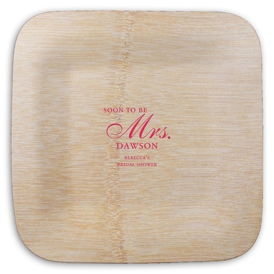 Elegant Soon to be Mrs. Square Bamboo Plates