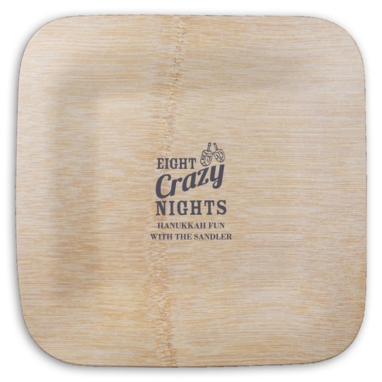 Eight Crazy Nights Square Bamboo Plates