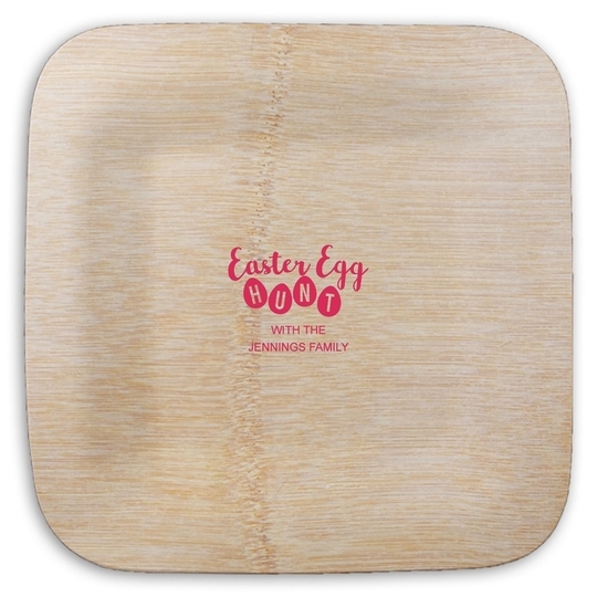 Easter Egg Hunt Square Bamboo Plates