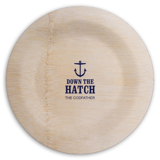 Down The Hatch Round Bamboo Plates