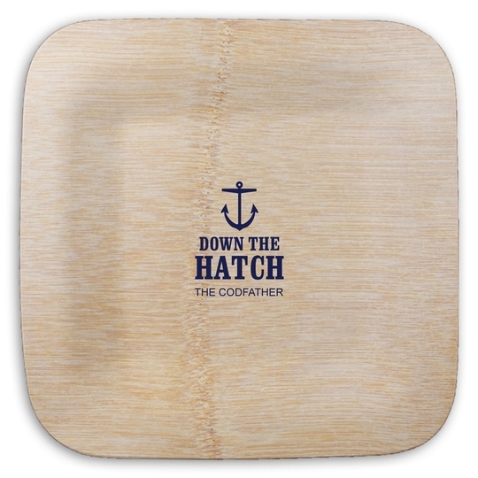 Down The Hatch Square Bamboo Plates