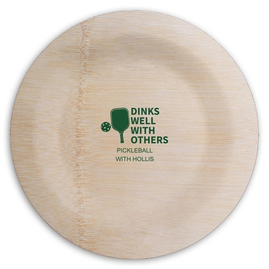 Dinks Well With Others Round Bamboo Plates