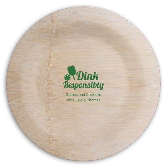 Dink Responsibly Round Bamboo Plates
