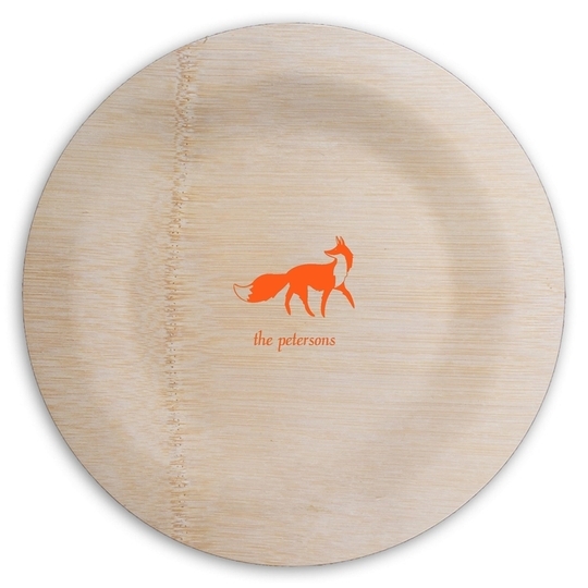 Fox Round Bamboo Plates