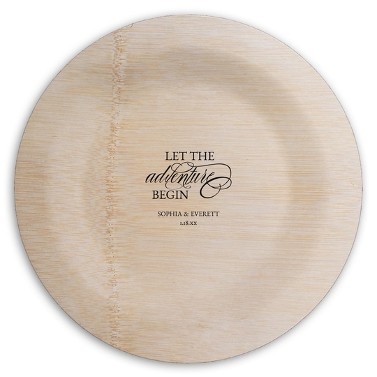 Let the Adventure Begin Round Bamboo Plates