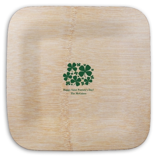 Clovers Square Bamboo Plates