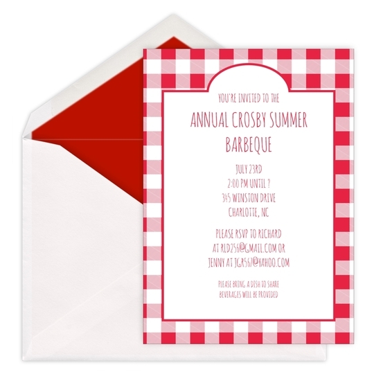 Gingham Invitations