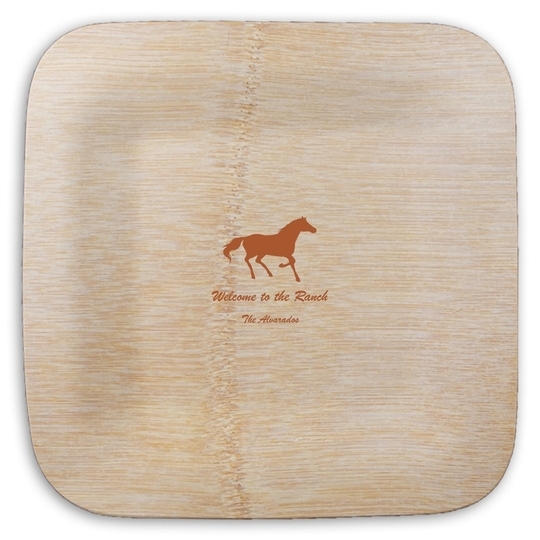 Galloping Horse Square Bamboo Plates