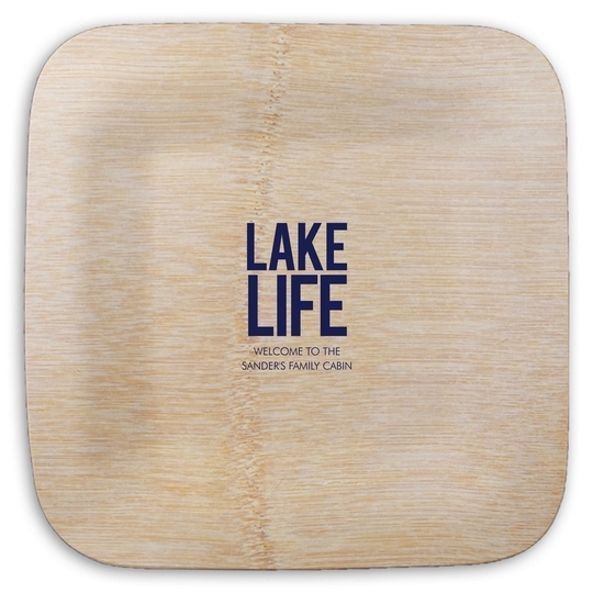 Lake Life Square Bamboo Plates