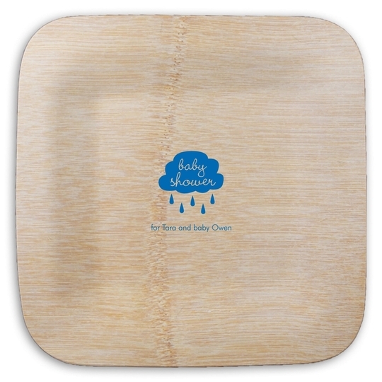 Baby Shower Cloud Square Bamboo Plates