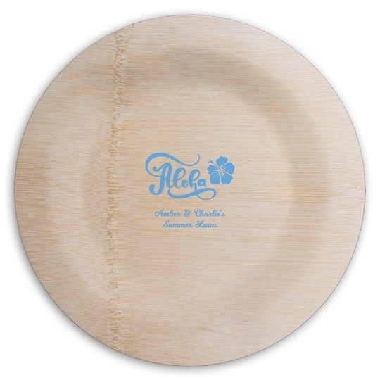 Aloha Round Bamboo Plates