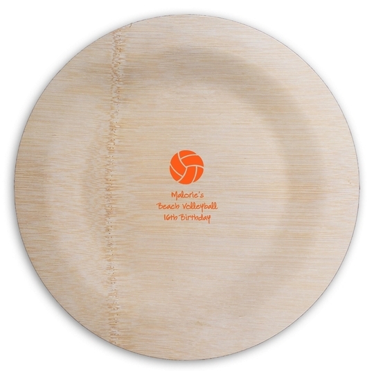 Volleyball Round Bamboo Plates