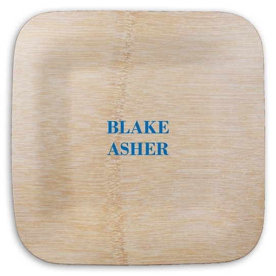 Two Bold Names Square Bamboo Plates