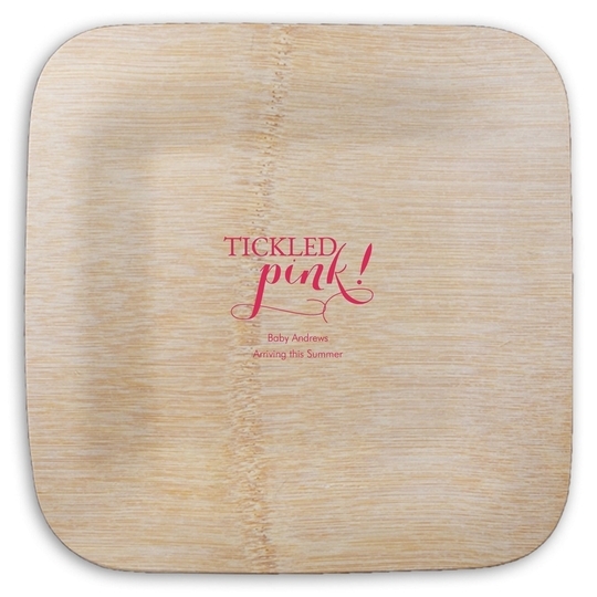Tickled Pink Square Bamboo Plates