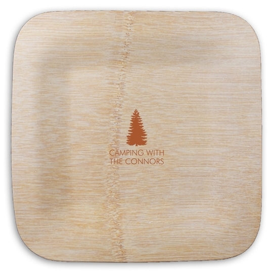 Pine Tree Square Bamboo Plates