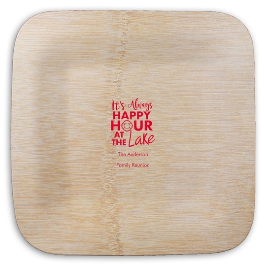 Happy Hour at the Lake Square Bamboo Plates