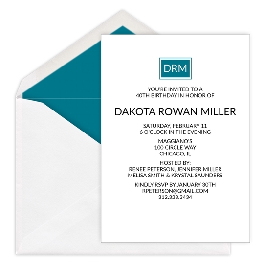 Square Initials Invitations