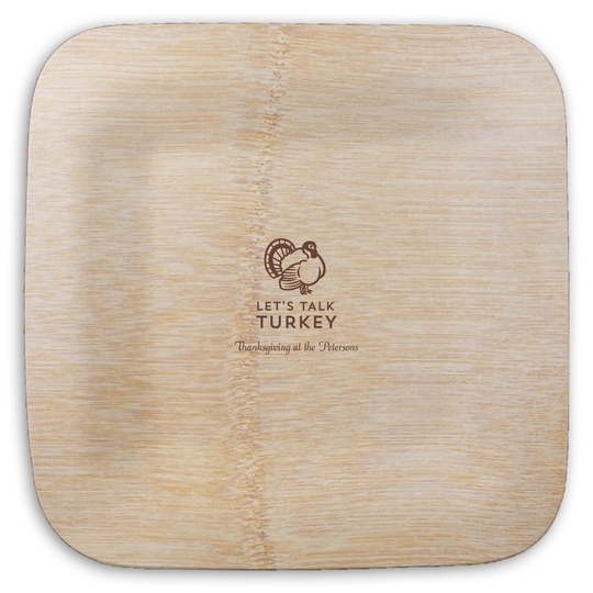 Let's Talk Turkey Square Bamboo Plates