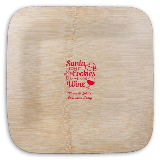 Santa Forget Cookies Square Bamboo Plates